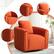 Alt View 11. Bestier - 30.5" Wide Modern Soft Velvet Upholstered Swivel Armrest Barrel Chair with Pillow - Orange.