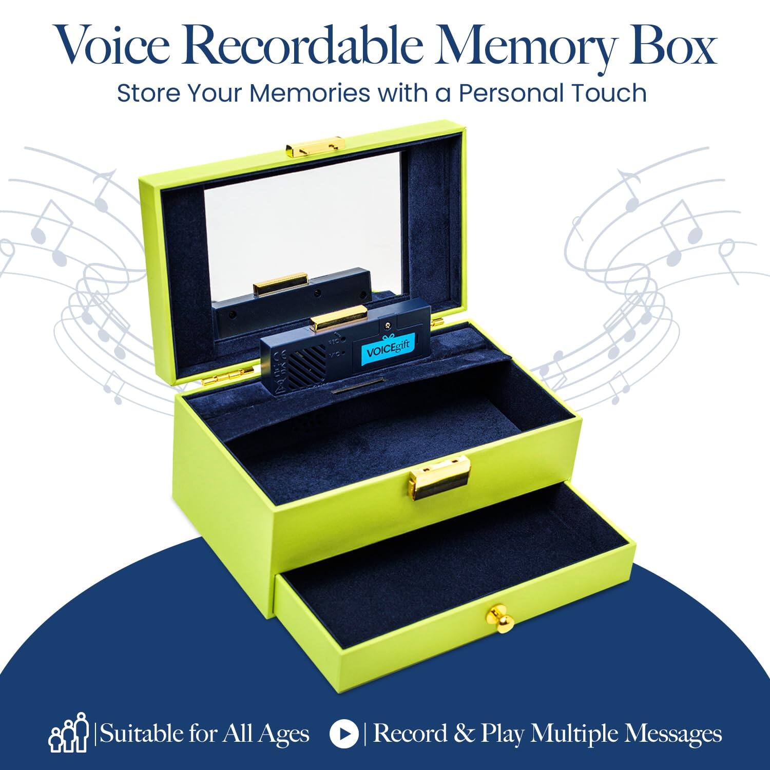 Voice Recordable Memory Box  
Store Your Memories with a Personal Touch  

Suitable for All Ages  
Record & Play Multiple Messages