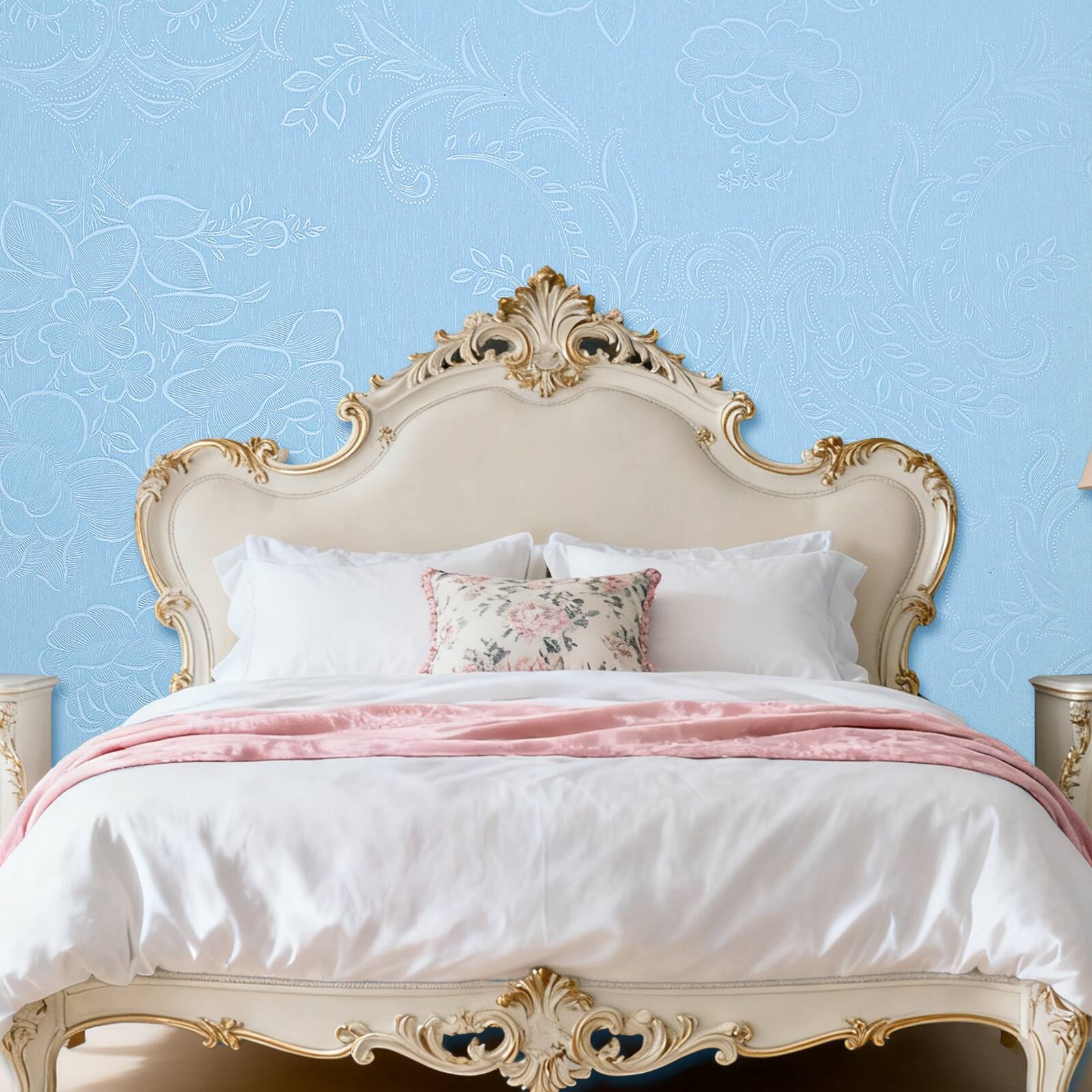Alt View 4. Unique Bargains - Vintage Floral Wallpaper, 23.6x197 Self-Adhesive Vinyl Waterproof Bohemian Peel & Stick Contact for Bedroom/Bathroom - Bohemian Style-Yellow.