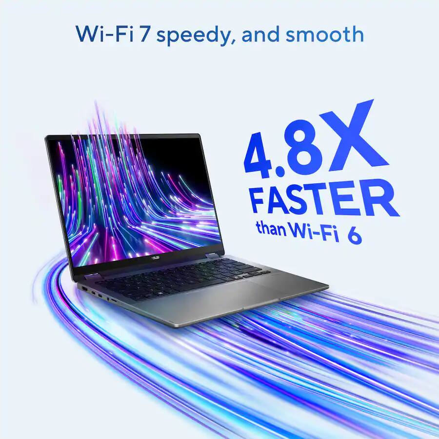 Wi-Fi 7 speedy, and smooth  
4.8X FASTER than Wi-Fi 6