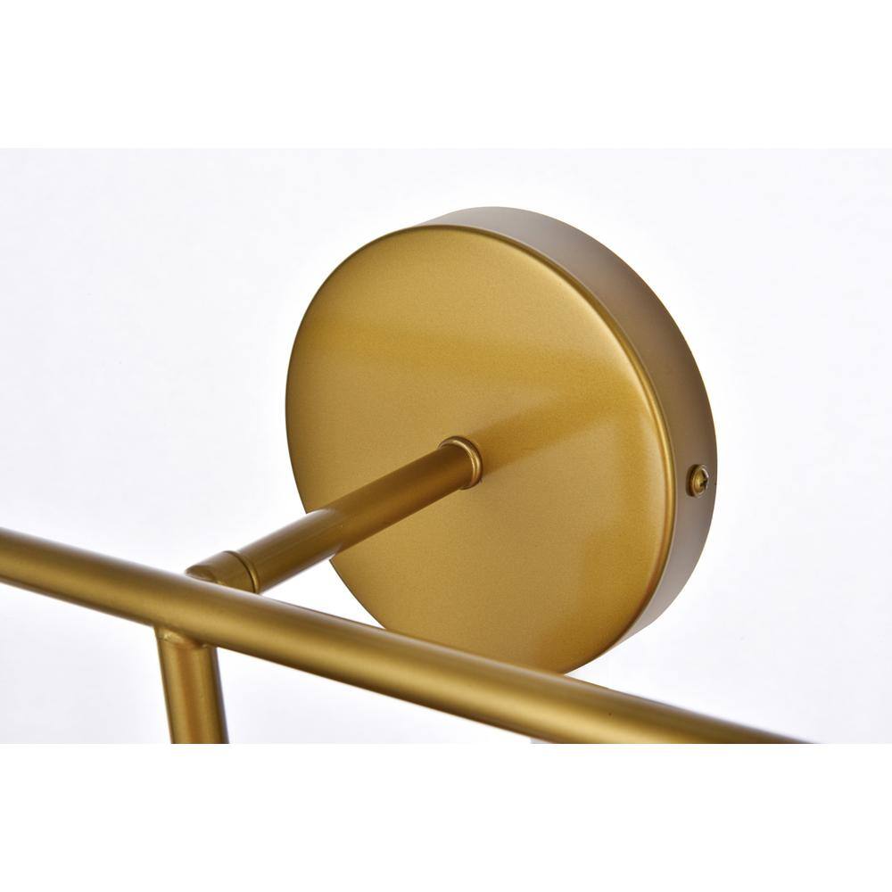 Back. Living District - Hanson 3 lights bath sconce in brass with clear shade - Brass And Clear Shade.