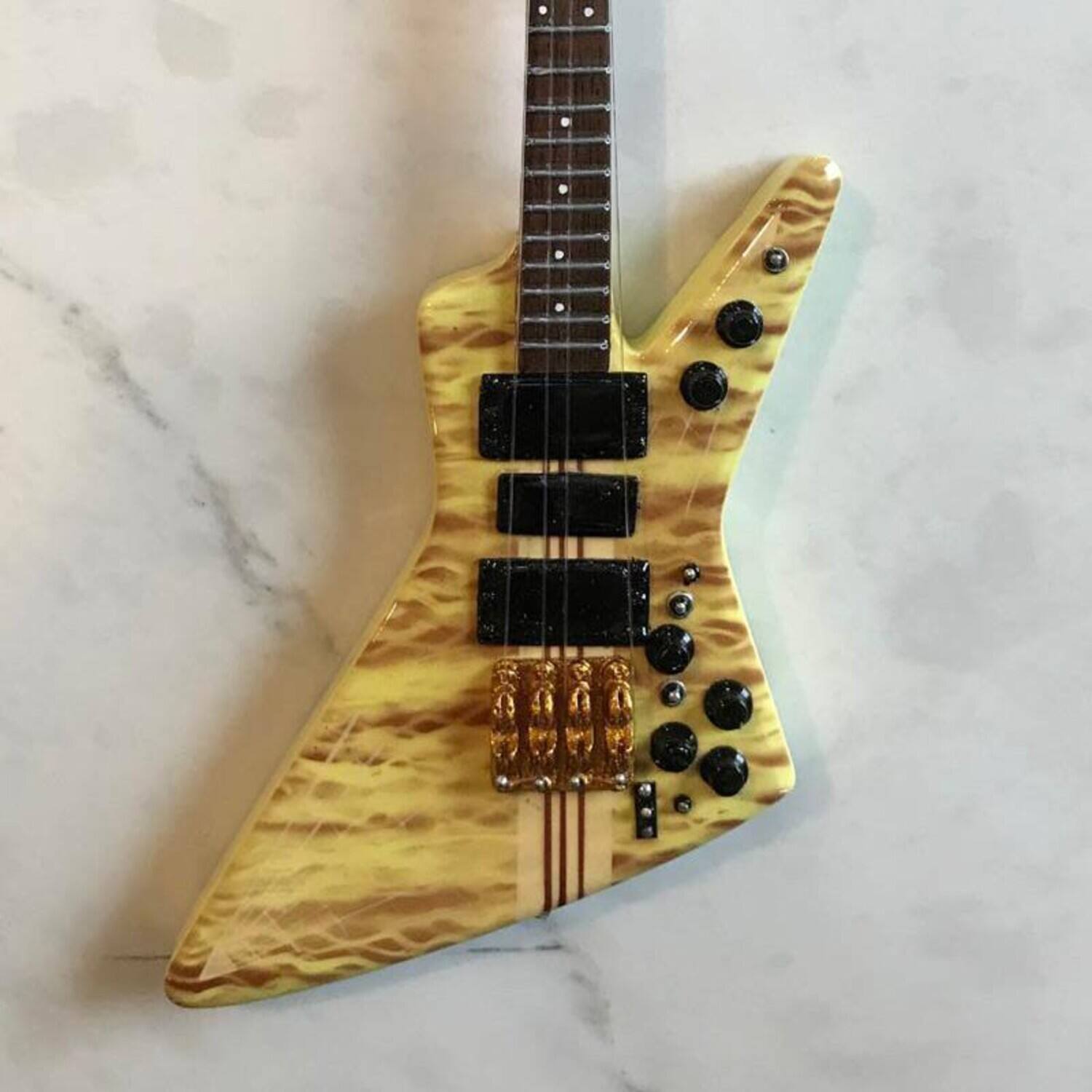 Alt View 1. Axe Heaven - John Entwistle - Axe Heaven John Entwistle Alembic Mini Bass Guitar Replica Collectible JE-487   - Collectibles - Multicolor.