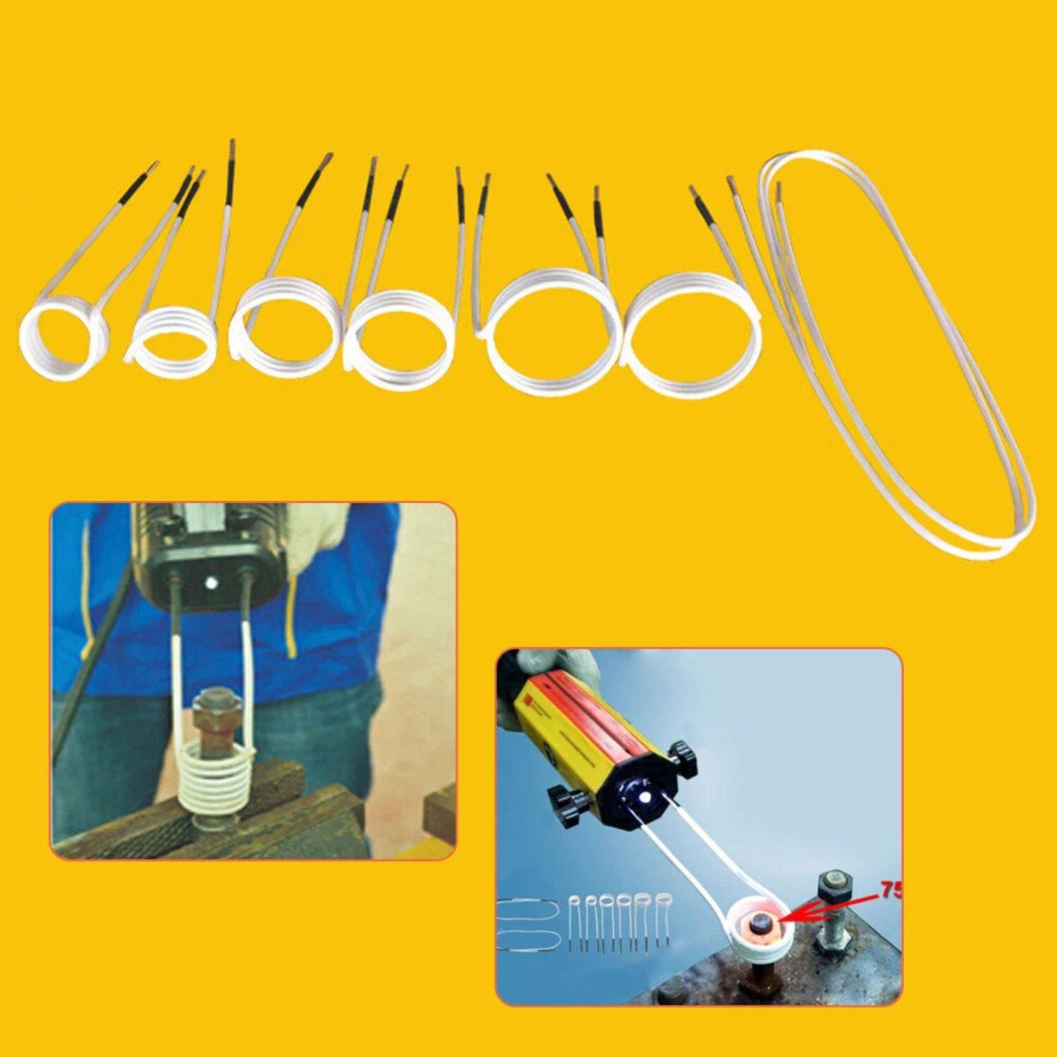 Alt View 4. Home Collection - 8PCS Flameless Induction Heater Kit Heating Tool Coils White | Magnetic Induction Heating Set.