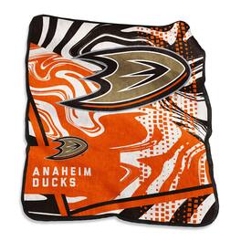 Logo Brands - Anaheim Ducks 50" x 60" Swirl Raschel Throw Blanket - Multicolor