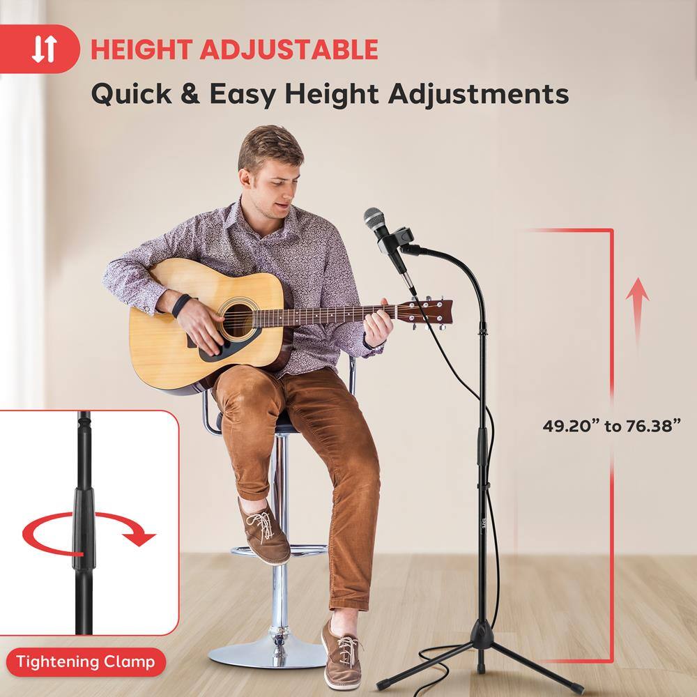 HEIGHT ADJUSTABLE  
Quick & Easy Height Adjustments  

49.20" to 76.38"  

Tightening Clamp