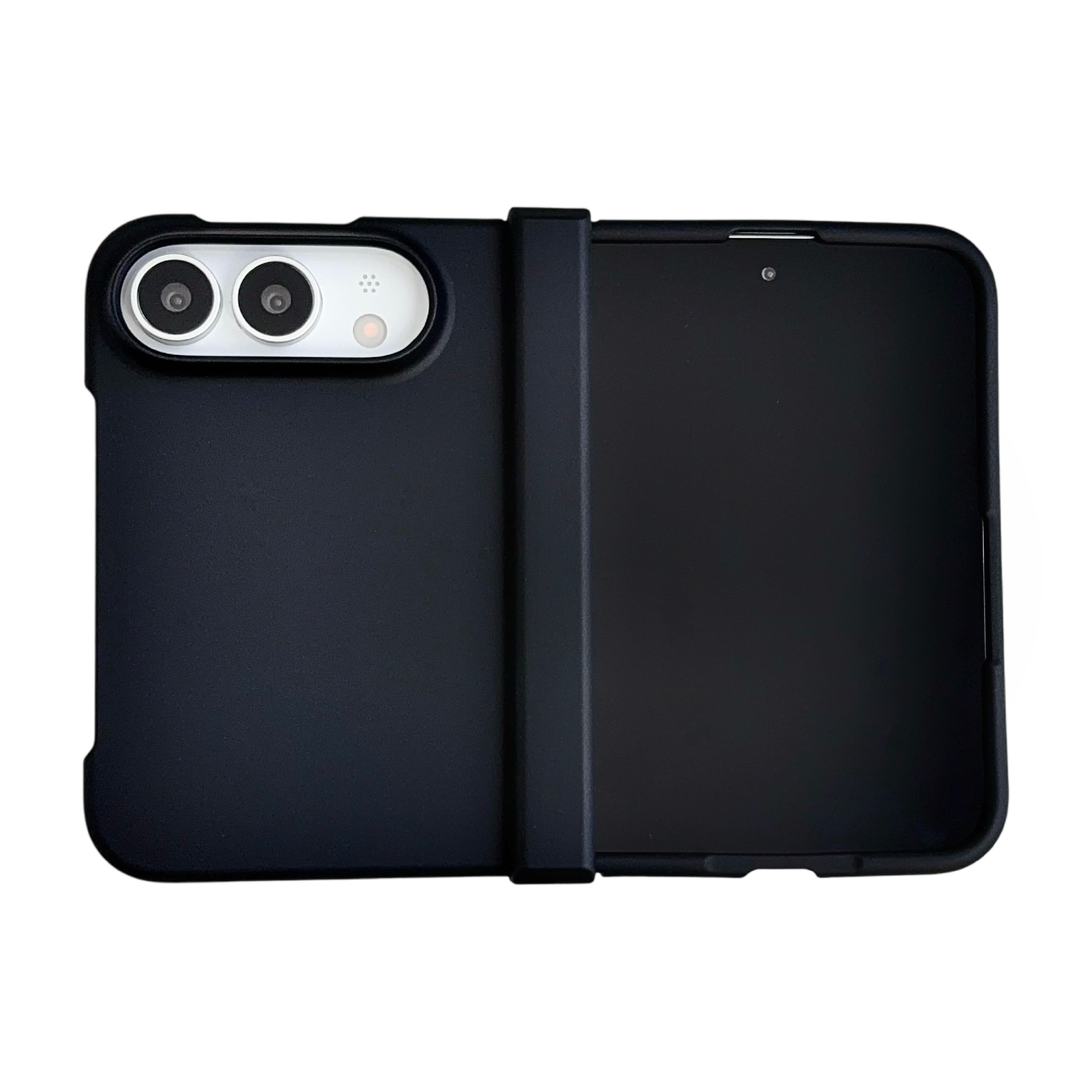 UUCOVER - Protective Case with Integrated Hinge Protection Cover For Apple iPhone Duo, Raised Edge Shockproof Matte Phone Shell - Black