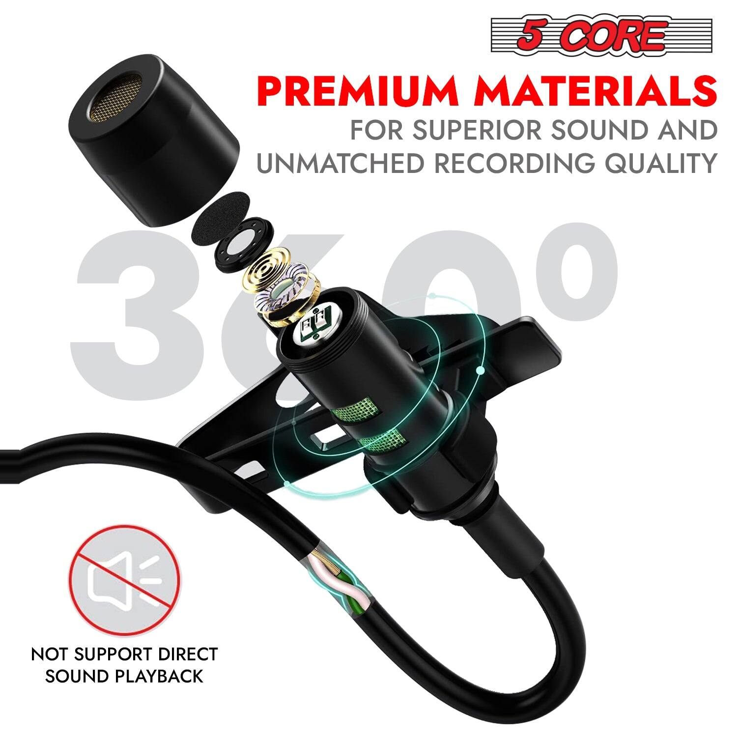 5 CORE PREMIUM MATERIALS FOR SUPERIOR SOUND AND UNMATCHED RECORDING QUALITY 30o 3  X NOT SUPPORT DIRECT SOUND PLAYBACK