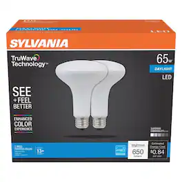 Sylvania - TruWave BR30 E26 (Medium) LED Floodlight Bulb Daylight 65 Watt Equivalence 2 pk