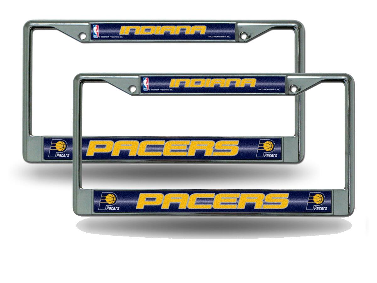 Indiana Pacers - Sparkly Glitter Bling Look - License Plate Frame - Set of 2