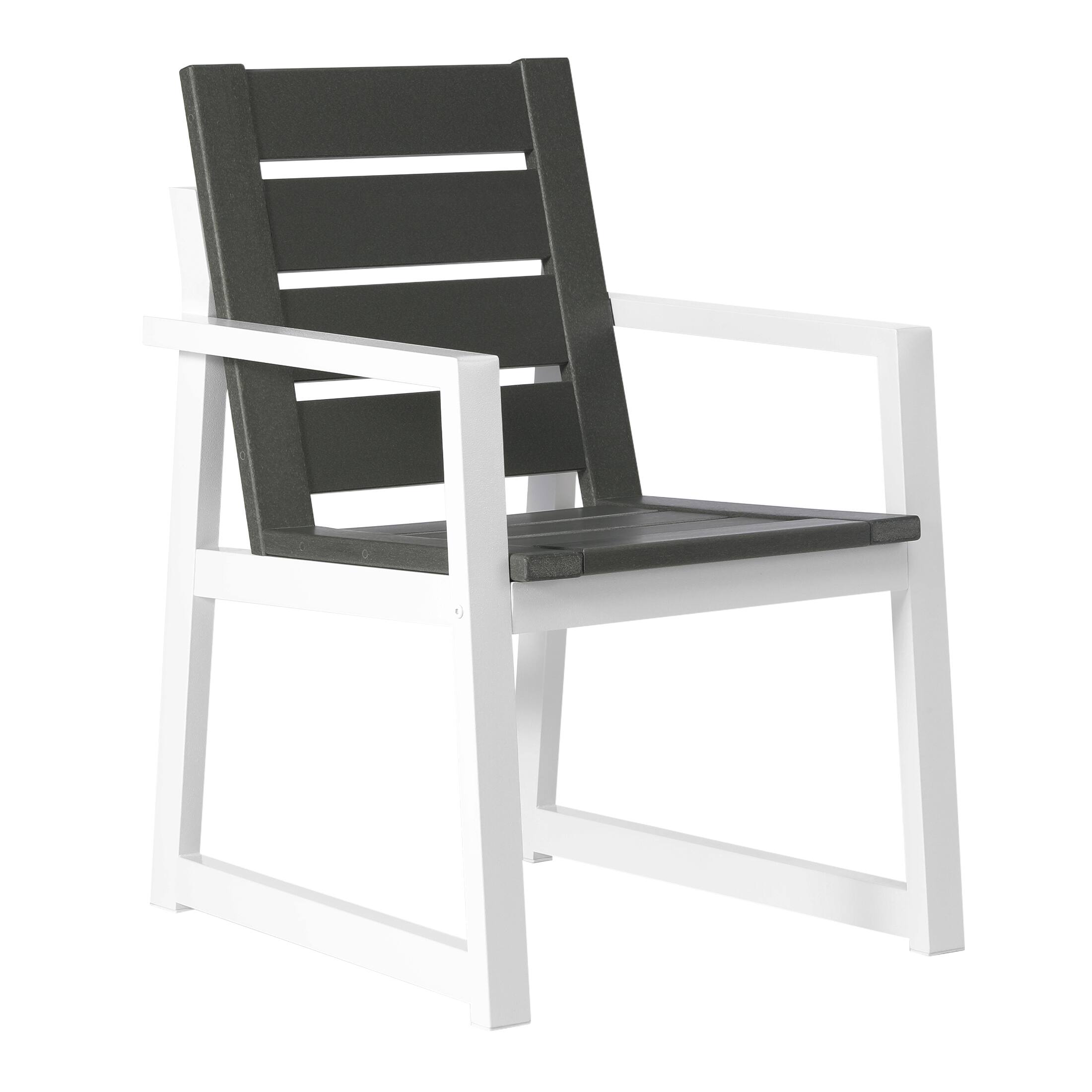 Alt View 1. WestinTrends - WestinTrends Cape May 7-Piece HDPE Outdoor Furniture Patio Dining Table With Umbrella Hole and Chairs Set For 6 - Gray.