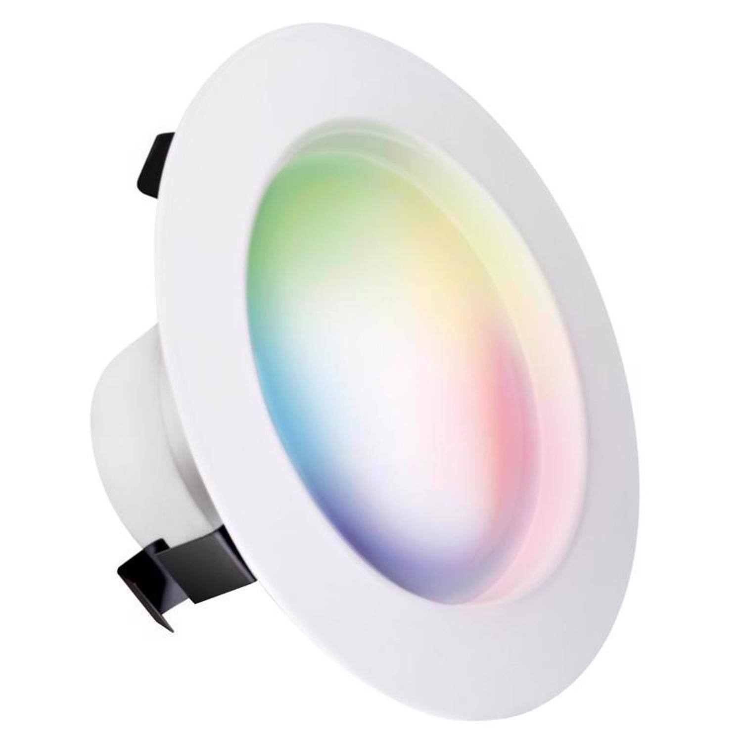 Angle. FEIT ELECTRIC - Feit Smart Home Frost White 5.1 in. W Aluminum LED Smart-Enabled Dimmable Recessed Downlight 8 W.