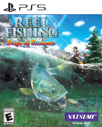C PS5 TM REEL FISHING Days of Summer EVERYONE E ESRB NATSUME Serious Fun - E (Everyone)