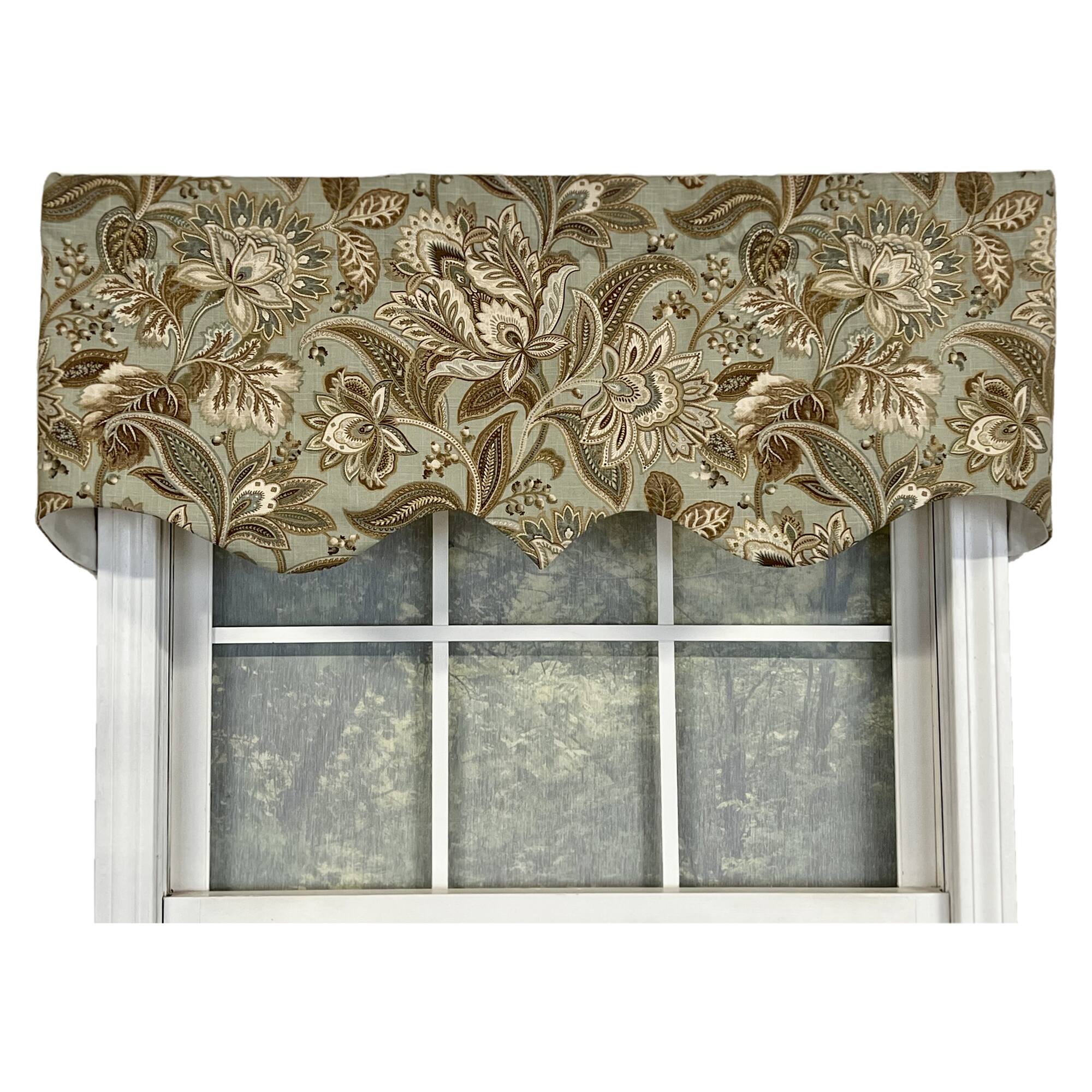 Angle. RLF Home - RLF Home Valdosta Regal Style All Season 3" Rod Pocket Valance 50" x 17" Mist - Mist.