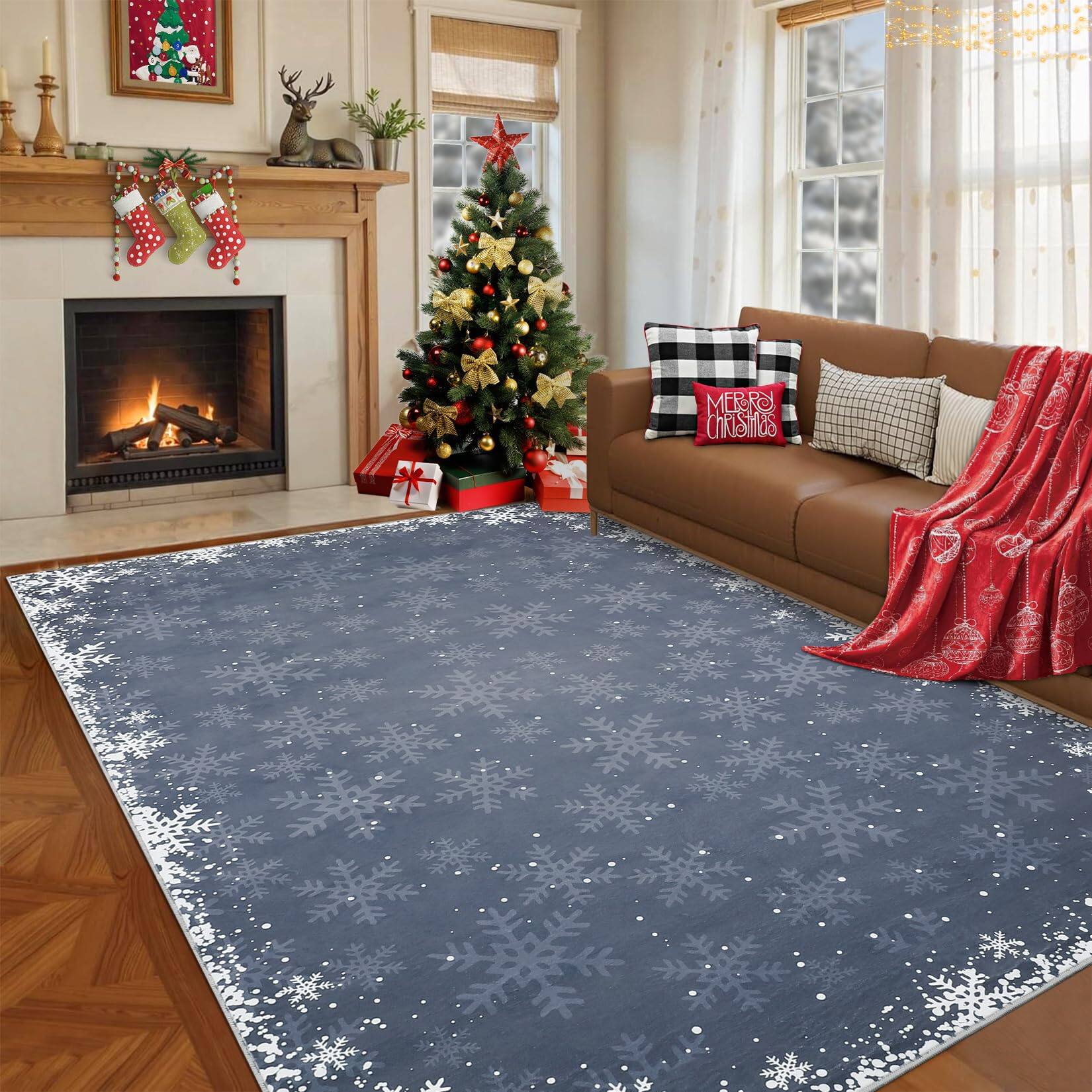 Xmas Snow Grey-3' x 5' (Rectangular)