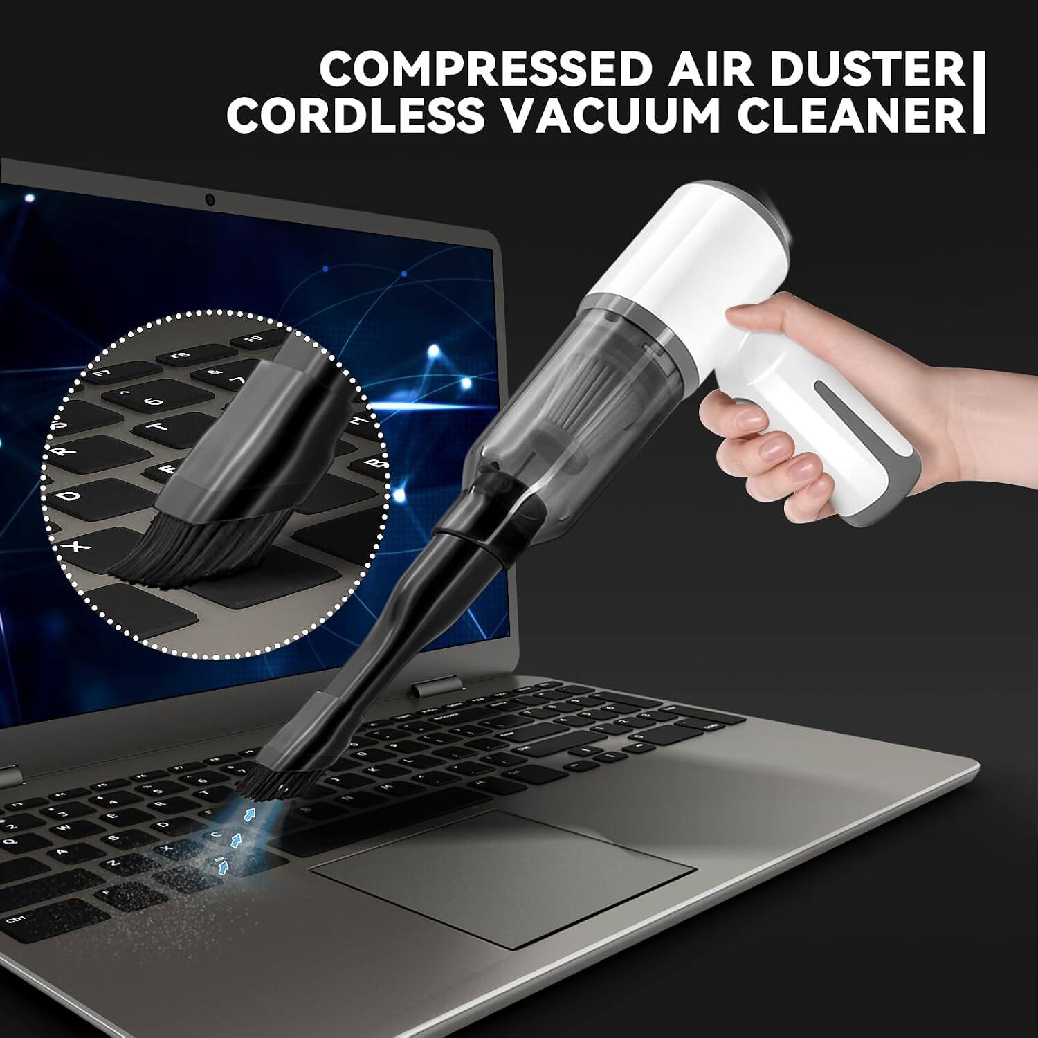COMPRESSED AIR DUSTER CORDLESS VACUUM CLEANER