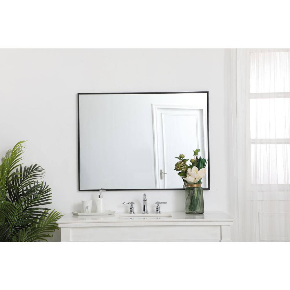 Alt View 4. Elegant Decor - Metal frame rectangle mirror 30 inch in Black - Black.