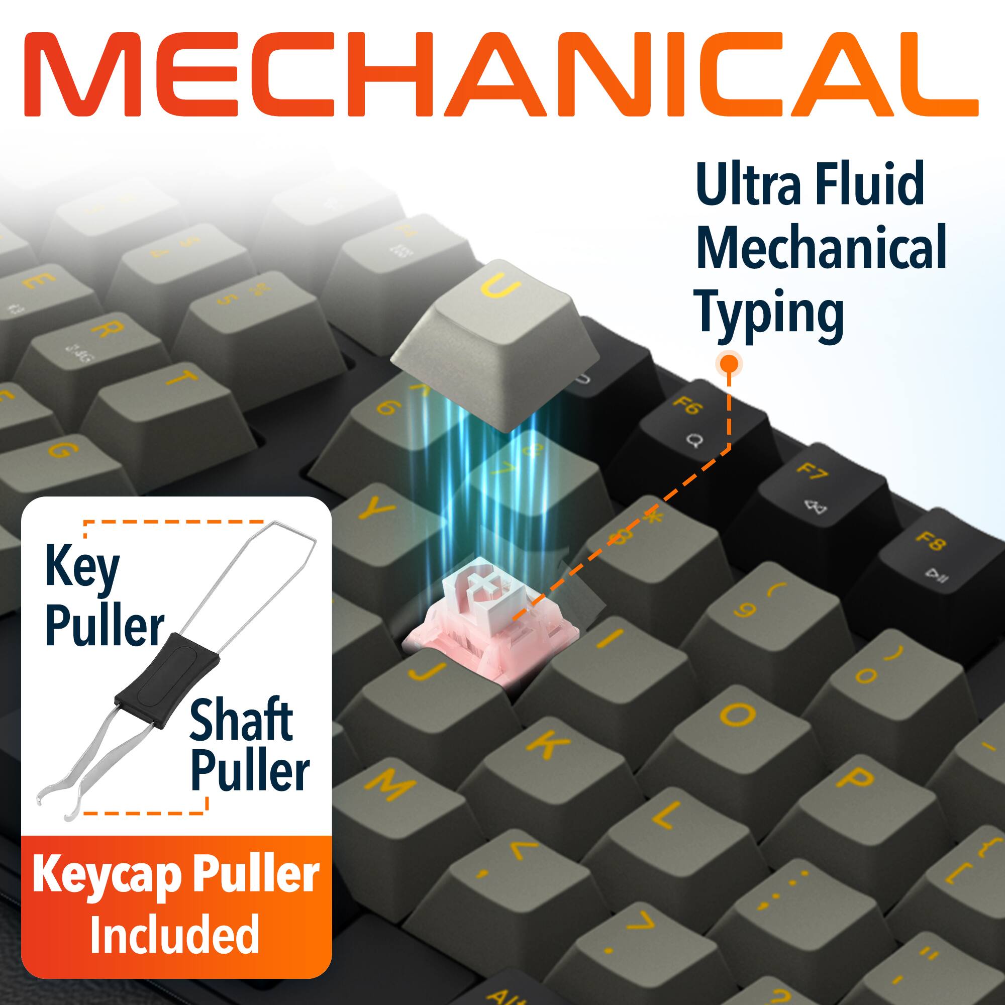 MECHANICAL Ultra Fluid Mechanical Typing Key Puller Shaft Puller Keycap Puller Included