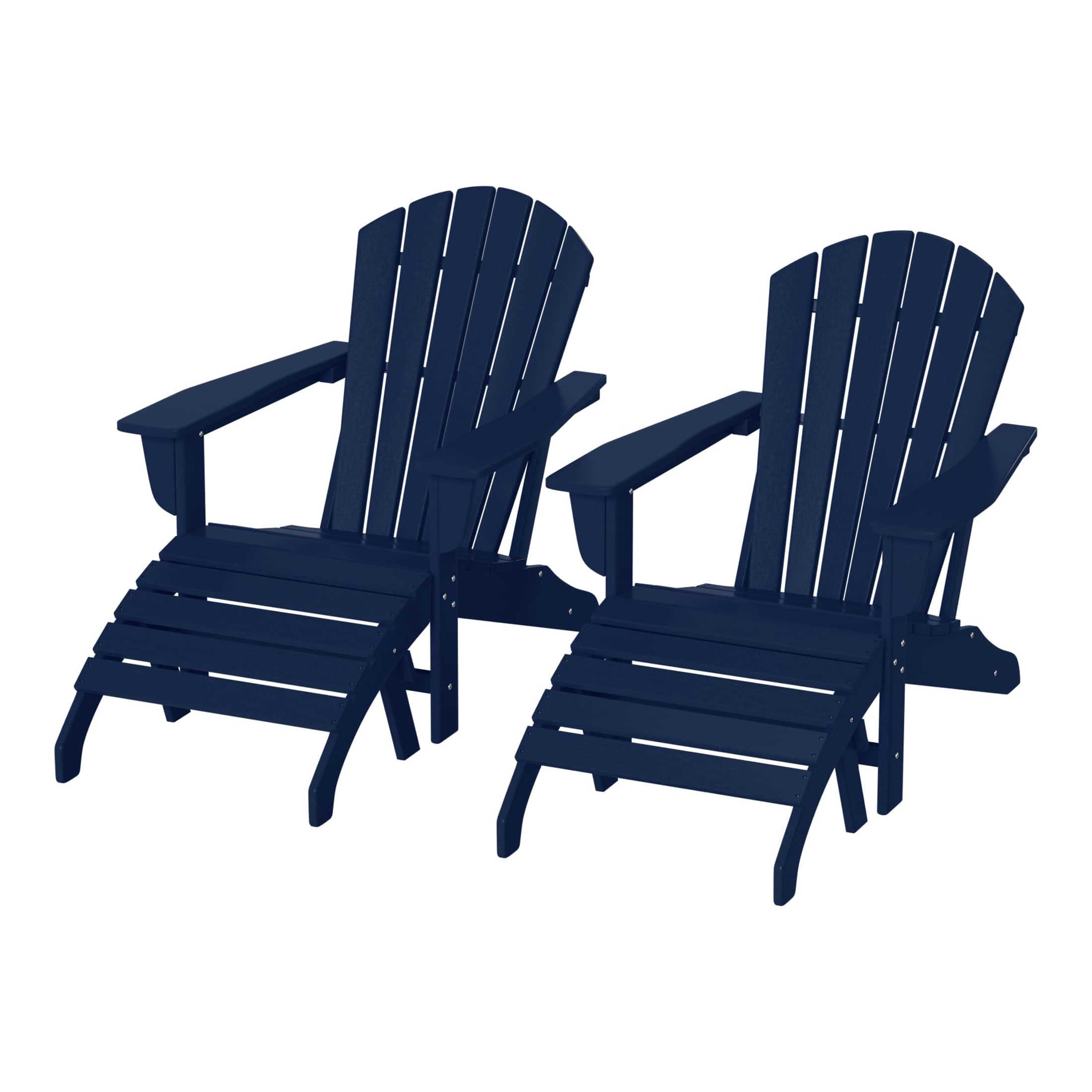 WestinTrends - Dylan Outdoor Adirondack Chair With Ottoman 4-Piece Set - Navy Blue price history on PriceWatchPro