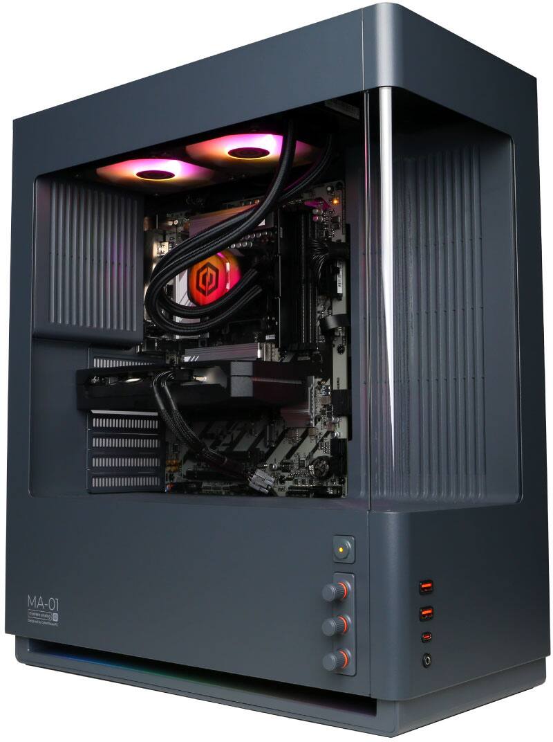Alt View 10. CyberPowerPC - Gaming Desktop - Intel Core Ultra 7 265F - NVIDIA GeForce RTX 5060 Ti 8GB - 16GB DDR5 - 1TB PCIe 4.0 SSD Storage - Gray.