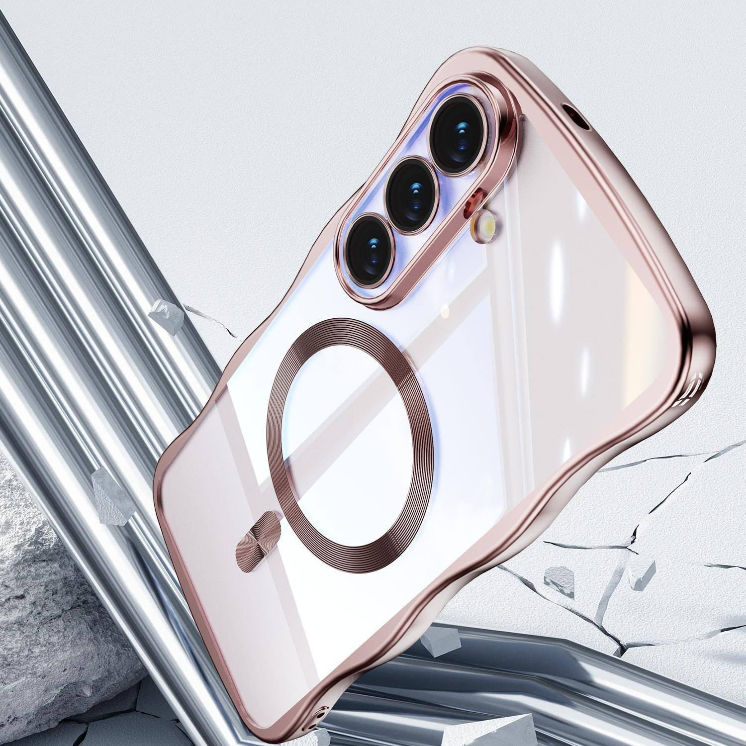 Alt View 2. UUCOVER - For Samsung Galaxy S26+ Magnetic Case Built-in Lens Cover, Compatible with MagSafe Shockproof Drop Protection Slim Cover - Pink.