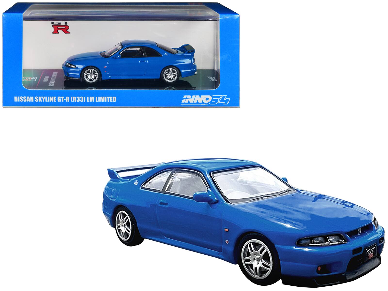 Nissan Skyline GT-R (R33) RHD (Right Hand Drive) "LM Limited" 1/64 Diecast Model Car by Inno Models - Blue