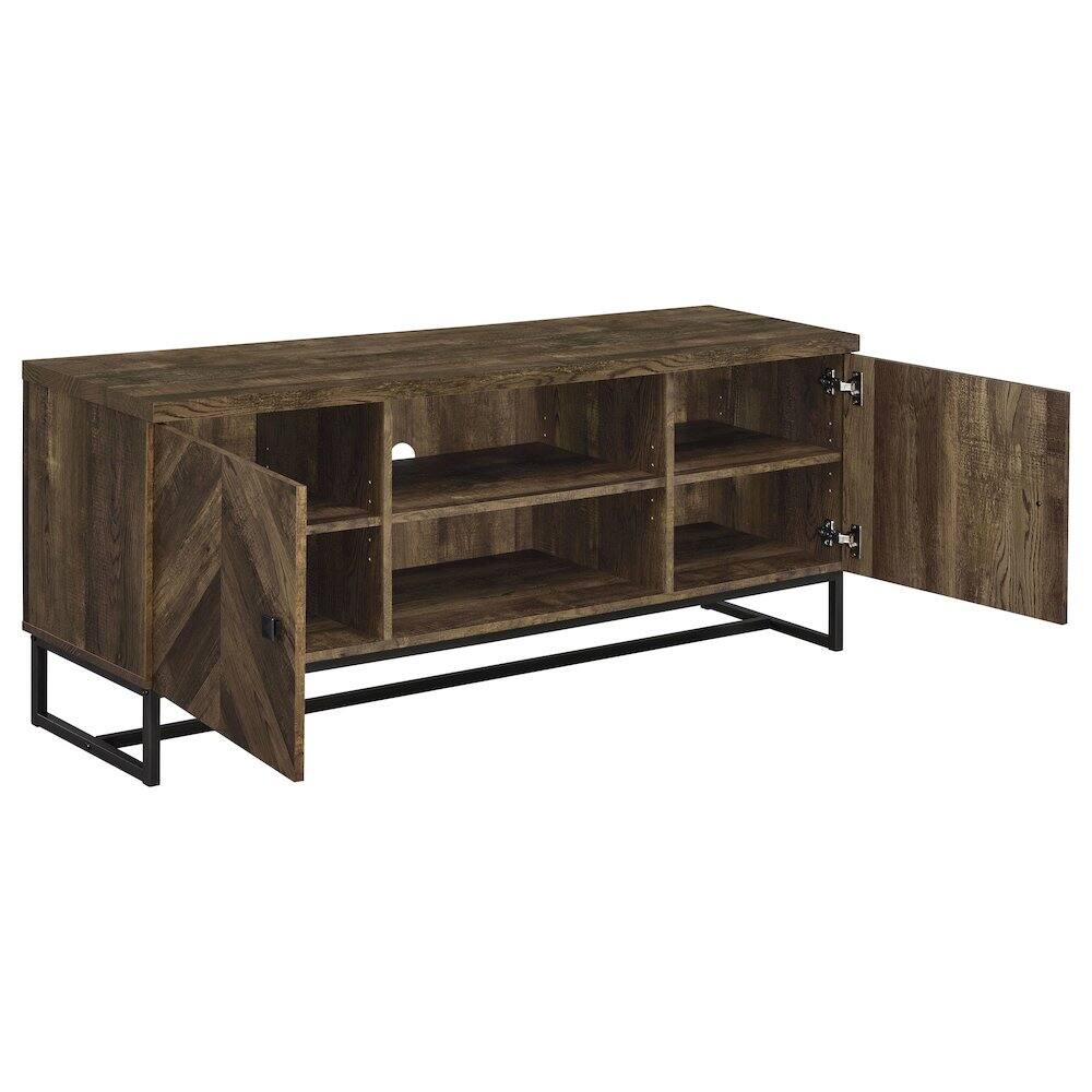 Alt View 1. Coaster Co. of America - Myles 2-door Engineered Wood 60" TV Stand Rustic Oak - Brown.
