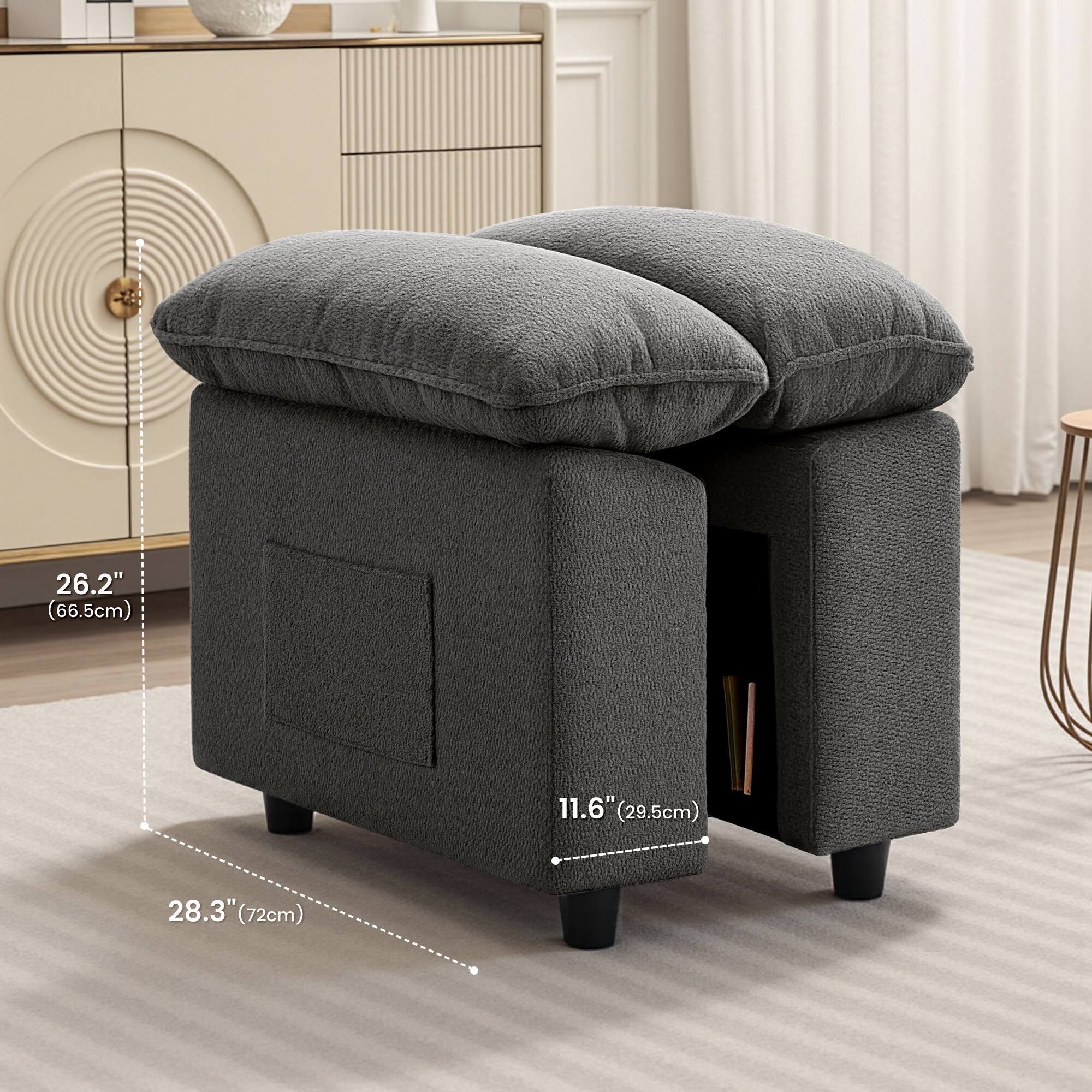 26.2" (66.5cm)  
11.6" (29.5cm)  
28.3" (72cm)