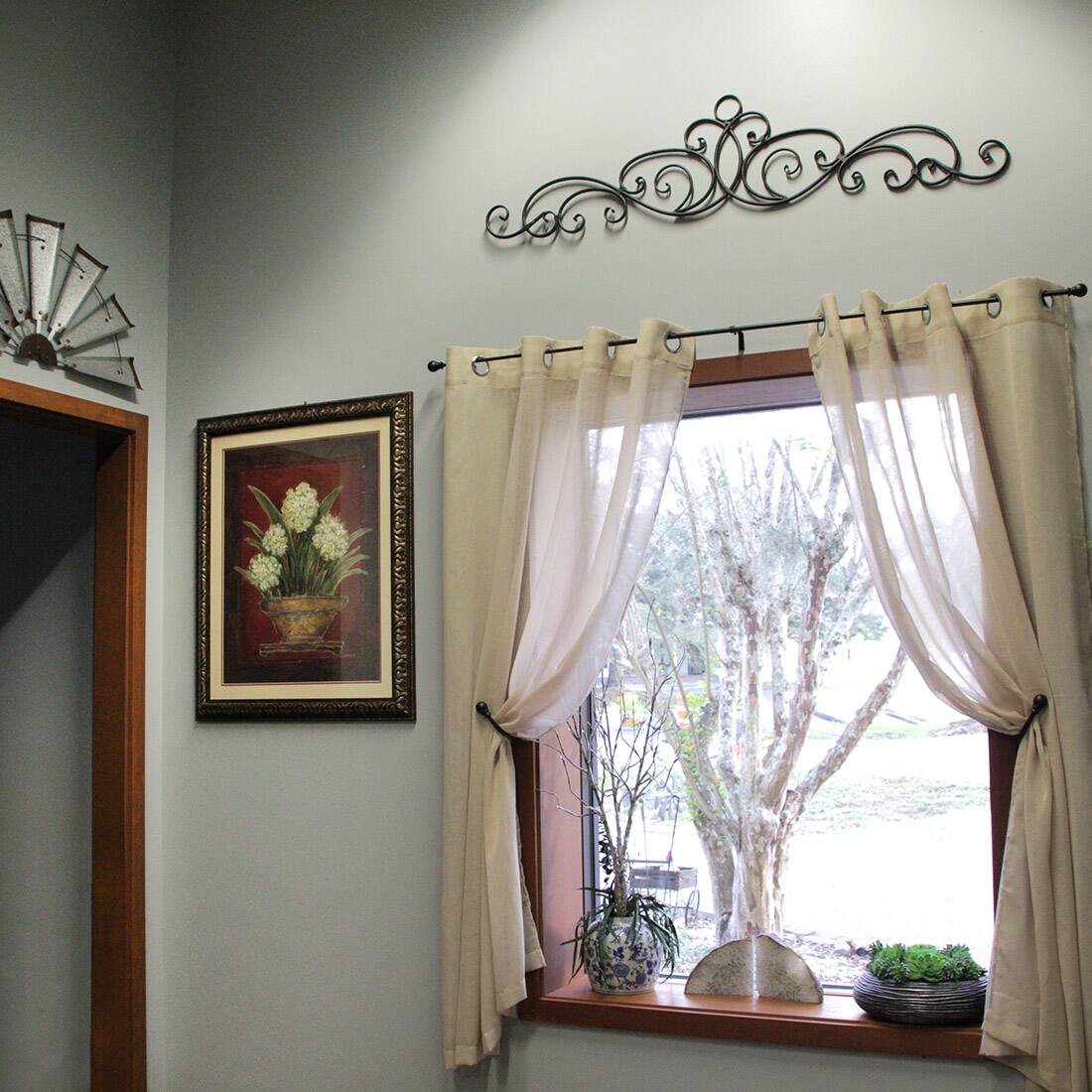 Alt View 5. Distinctive Designs - Antique Bronze Metal Elegant Scrolls Wall Pediment Set of 2 - Bronze.