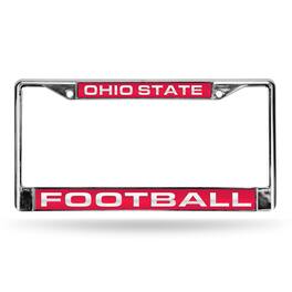 Rico Industries - Ohio State Buckeyes Football Chrome Metal Laser Cut License Plate Frame - Multi