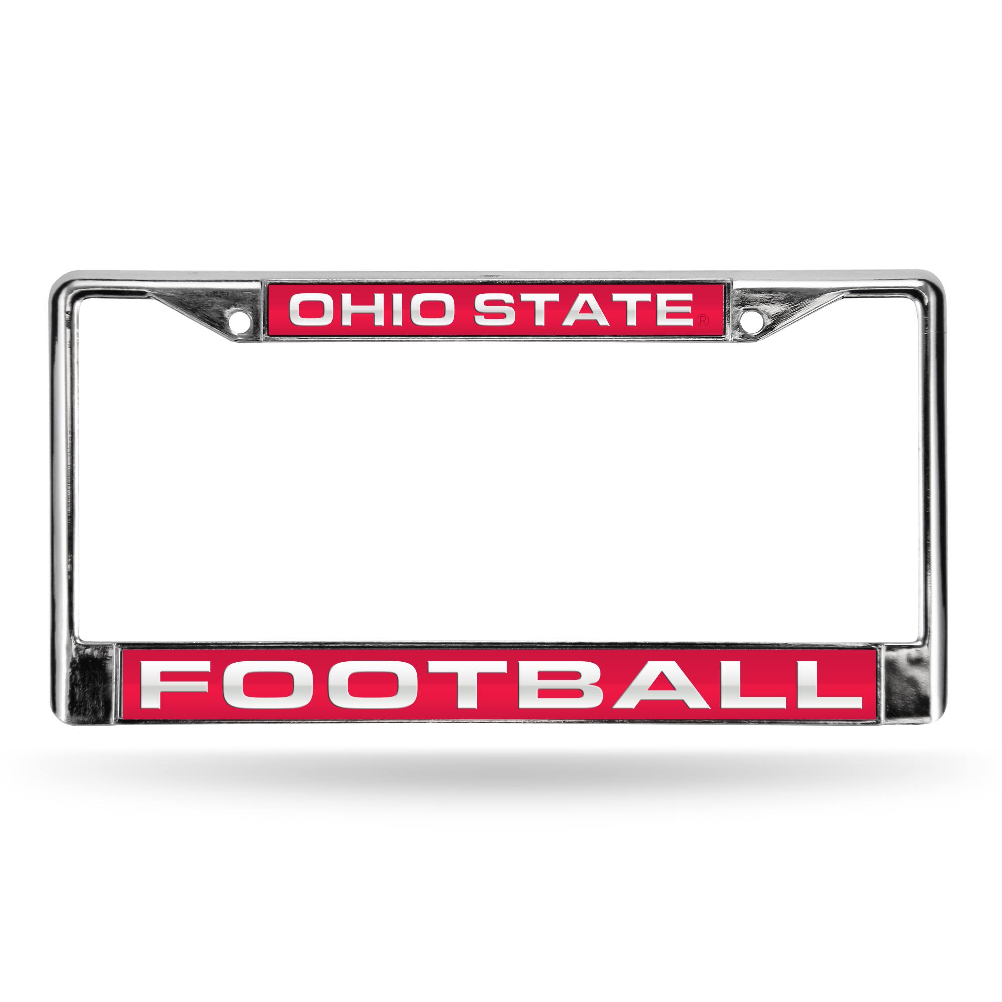 Ohio State Buckeyes Football Chrome Metal Laser Cut License Plate Frame