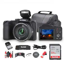 Kodak - Pixpro AZ255 Digital Camera (AZ255BK) Bundle with Accessories - Black
