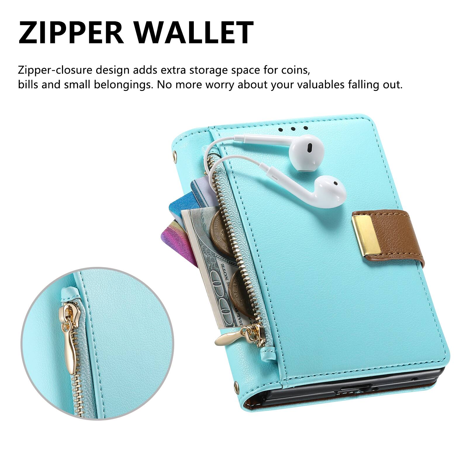 ZIPPER WALLET

Zipper-closure design adds extra storage space for coins, bills and small belongings. No more worry about your valuables falling out.