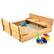 Front. Best Choice Products - Best Choice Products Large Outdoor Wooden Sandbox for Kids with Cover and Bench Seats Support up to 220 lbs - Natural - Natural.