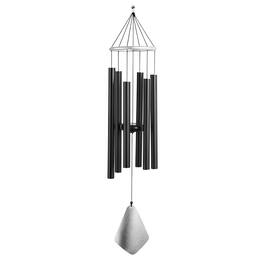 FC Design - 34" Long Tuned Wind Chime Traditional Black Tube Outdoor Patio or Garden Hanging Decoration - Multi-Color