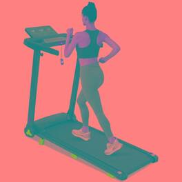 Loheer - Foldable Treadmill with Incline, Quiet Motor, High Capacity, Bluetooth and Heart Rate Monitor for Home Gym - Black