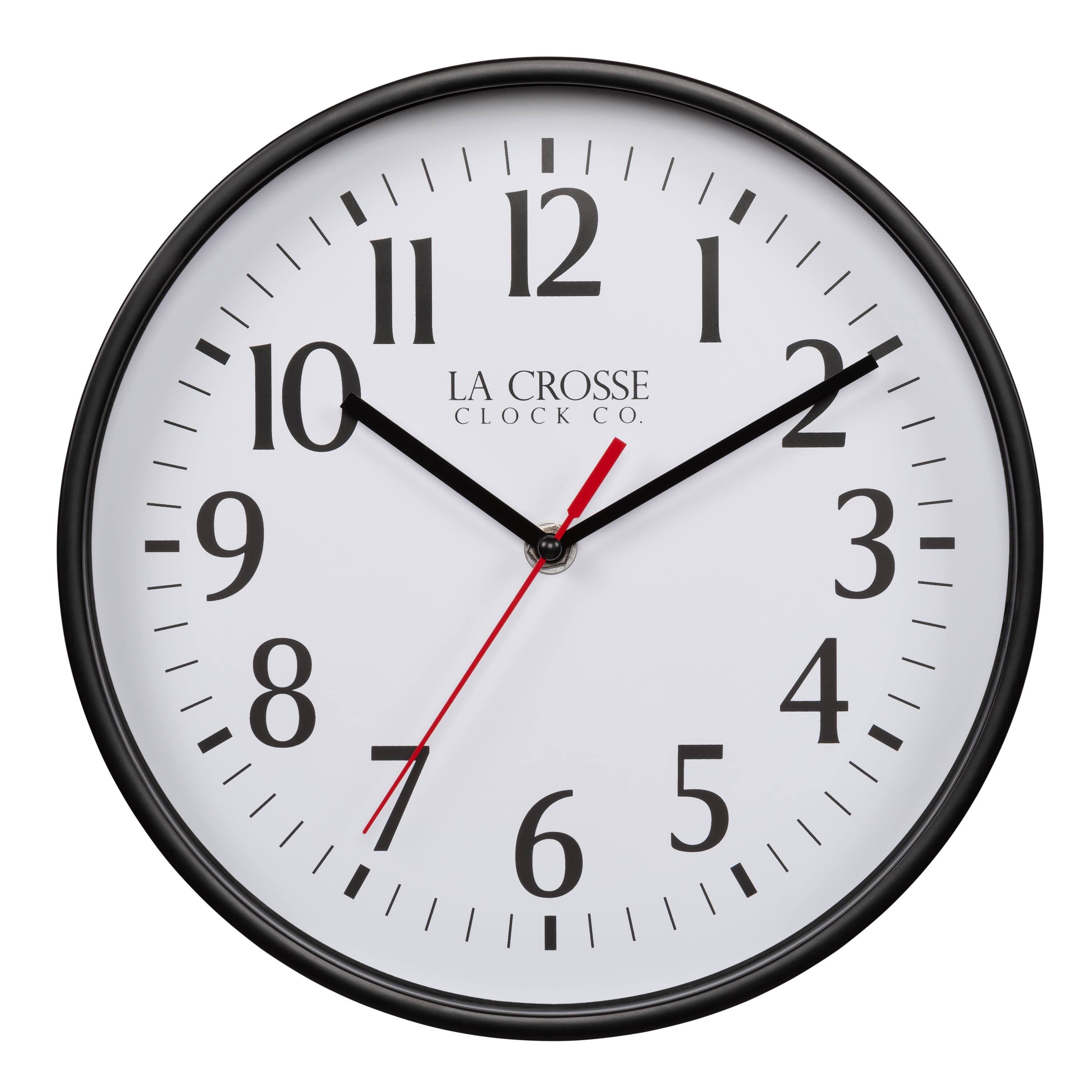 La Crosse Clock Co. - 10 Inch Basics Analog Quartz Wall Clock - Black