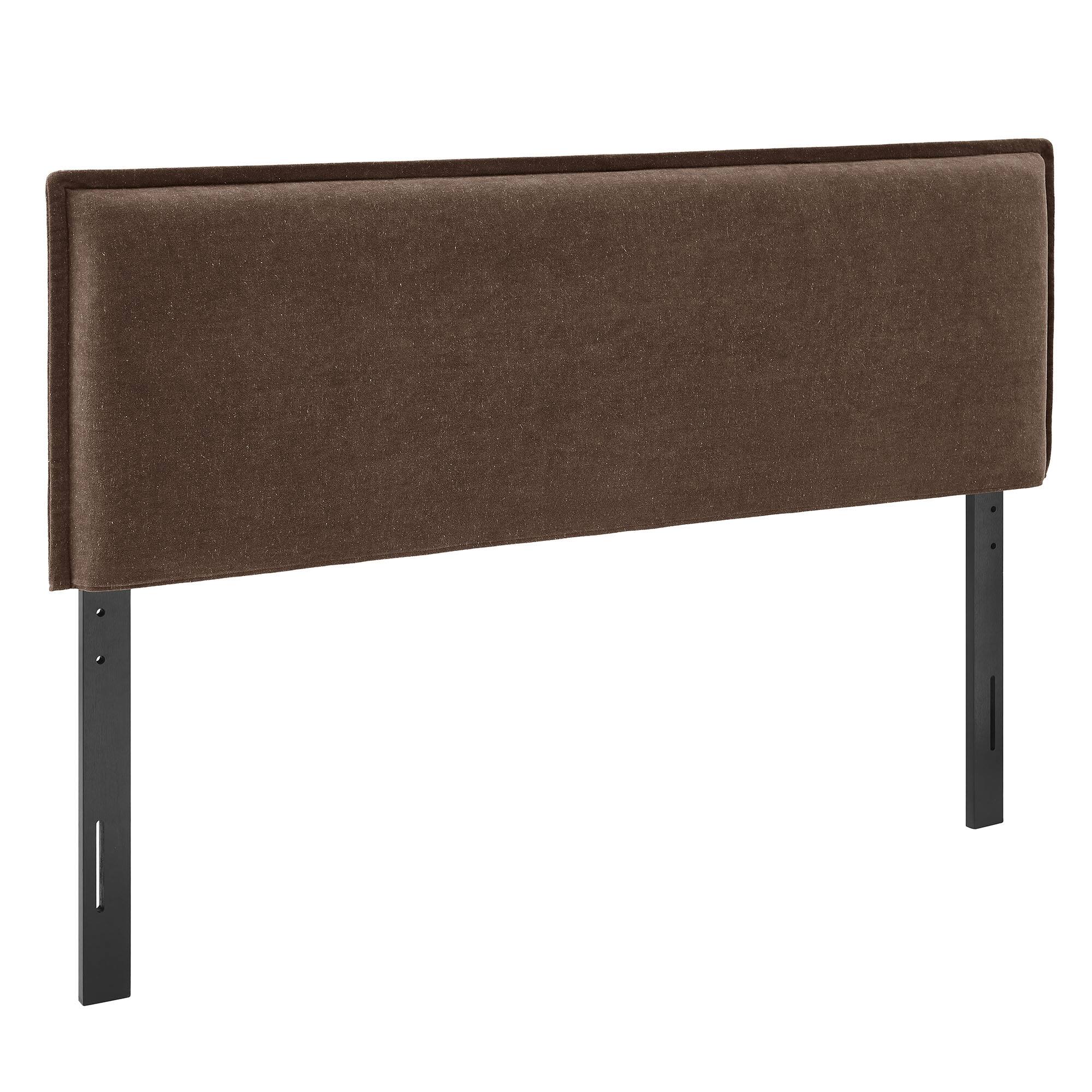 Angle. Modway - Camille Upholstered Linen Blend Headboard by Modway - Cocoa.