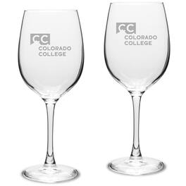 Jardine - Colorado College Tigers 16oz. 2-Piece Traditional White Wine Glass Set - Multicolor