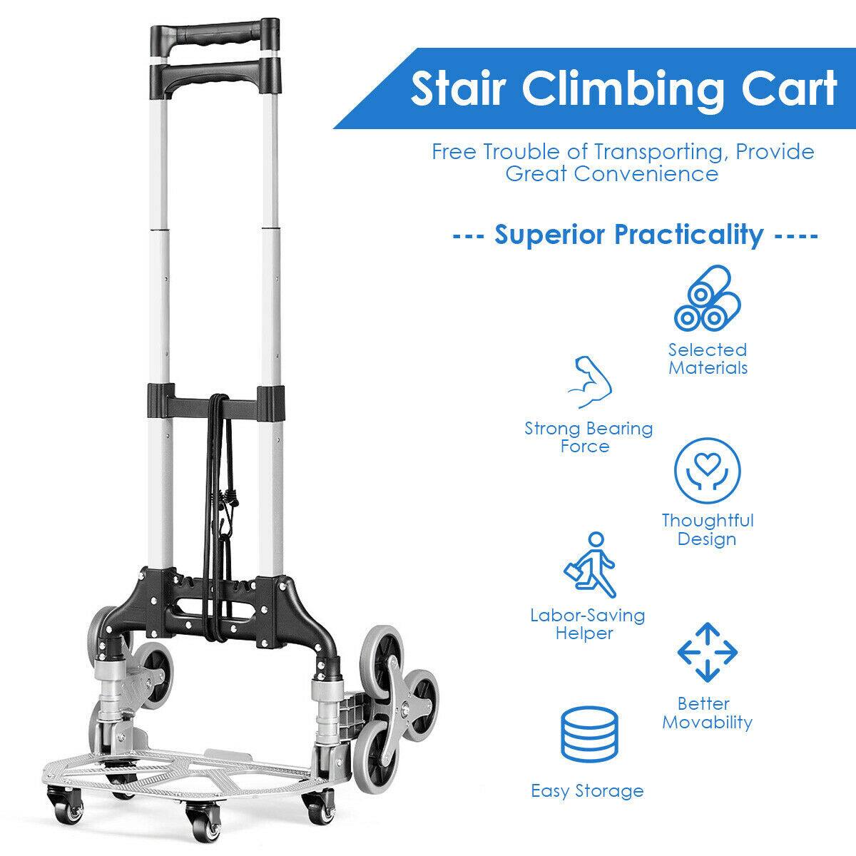 Stair Climbing Cart  
Free Trouble of Transporting, Provide Great Convenience  

--- Superior Practicality ---  

- Selected Materials  
- Strong Bearing Force  
- Thoughtful Design  
- Labor-Saving Helper  
- Better Movability  
- Easy Storage