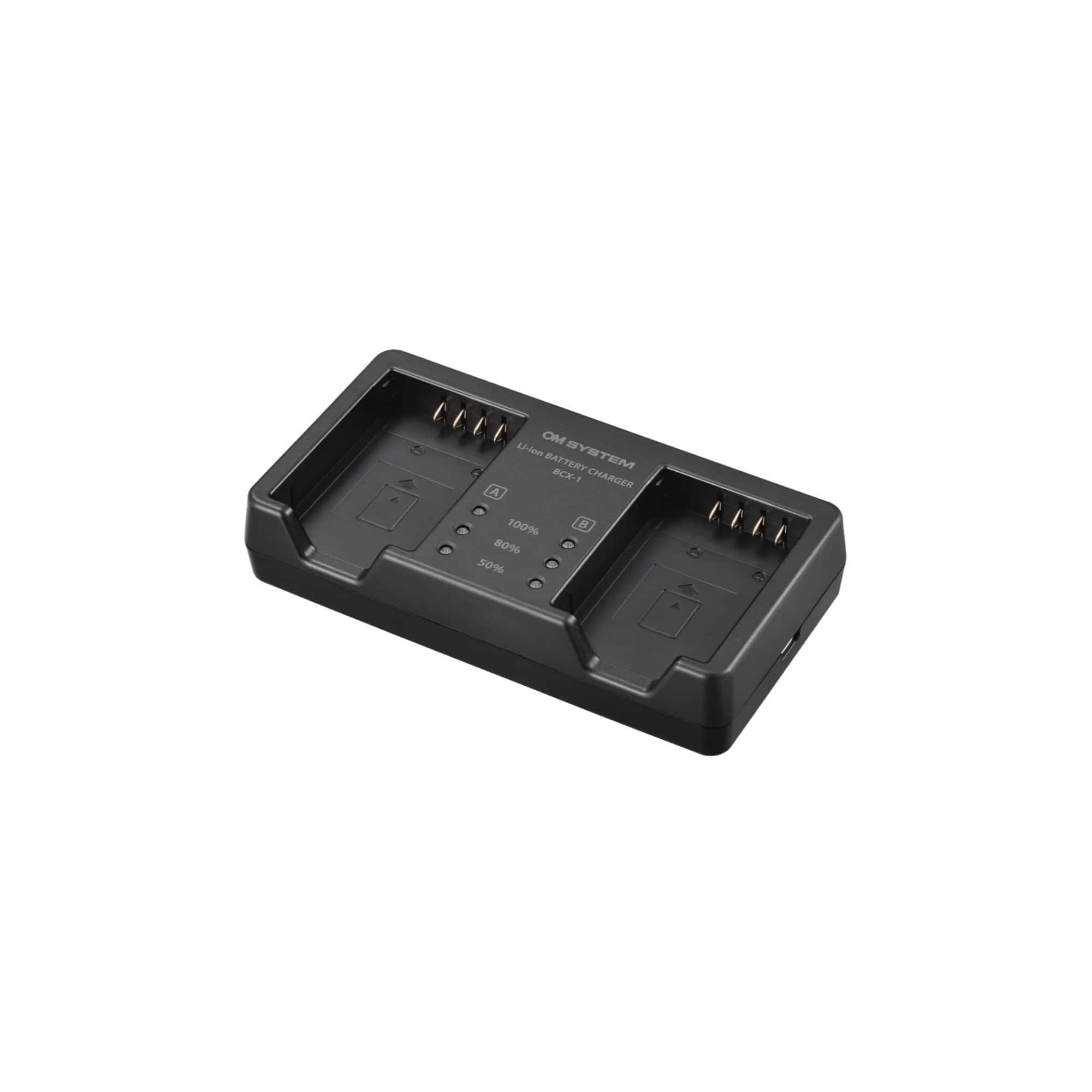 OM System - BCX-1 Dual Camera Battery Charger for BLX-1 with USB-C Port