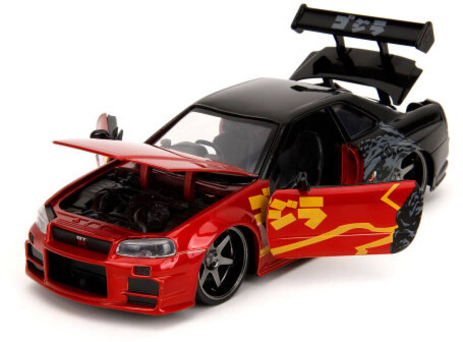 Alt View 3. Jada Toys - Jada Toys - 1:24 Godzilla - Hollywood Rides - '02 Nissan Skyline GT-R (R34) Vehicle Only   - Collectibles - Multicolor.