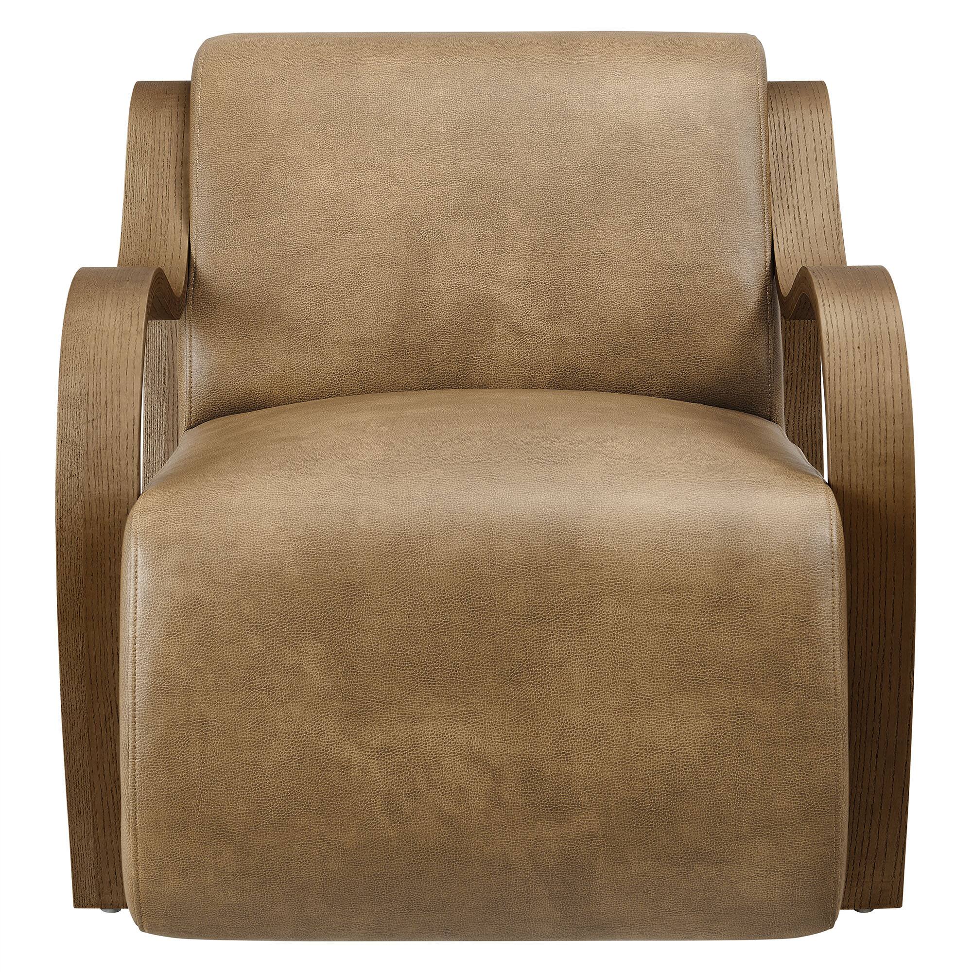 Alt View 4. Modway - Atrium Vegan Leather Accent Armchair by Modway - Toast.