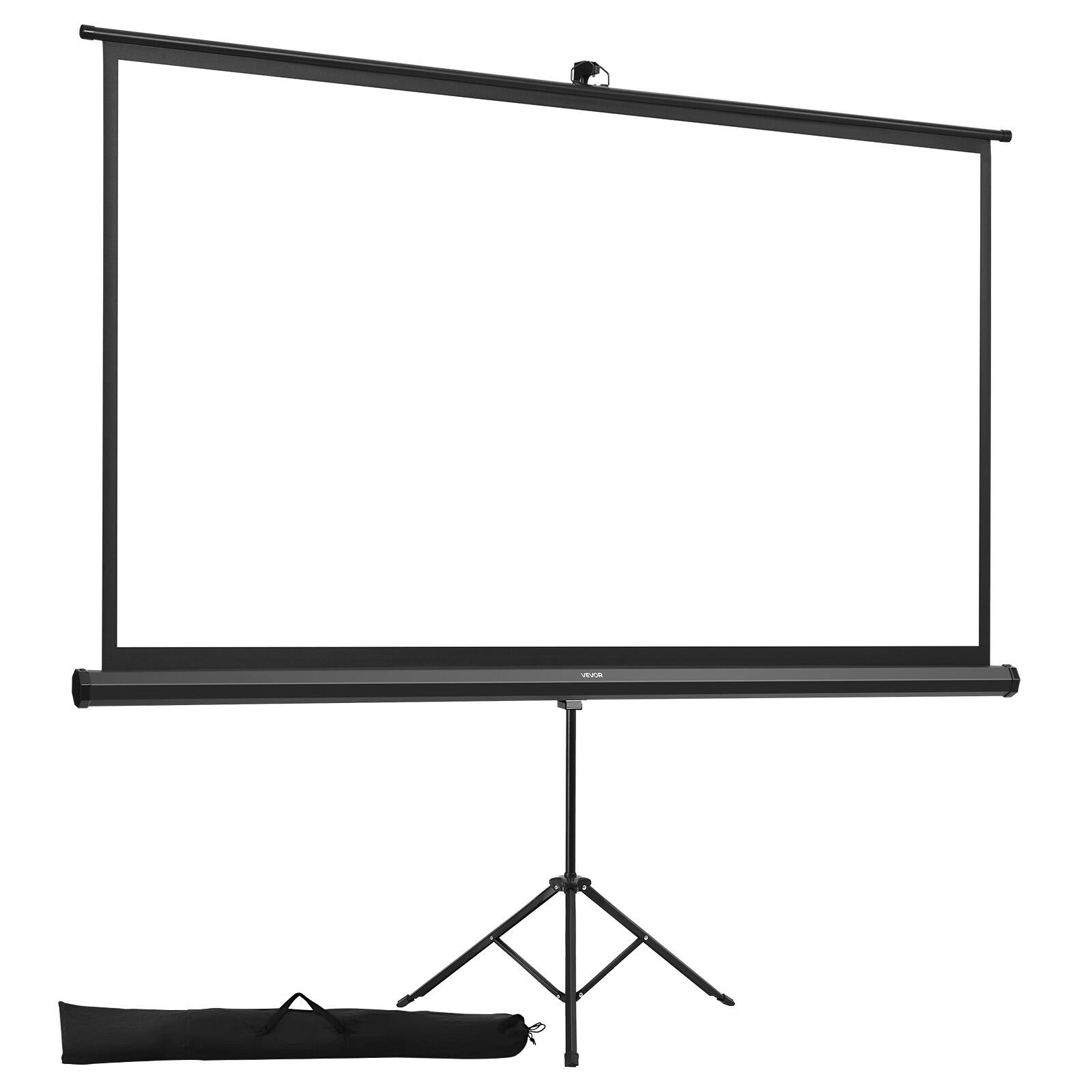 Alt View 5. VEVOR - Projector Screen with Stand, 84Inch 160° Wide Angle Indoor Outdoor Projection Screen, 16:9 4K HD Portable Tripod Screens - Black.