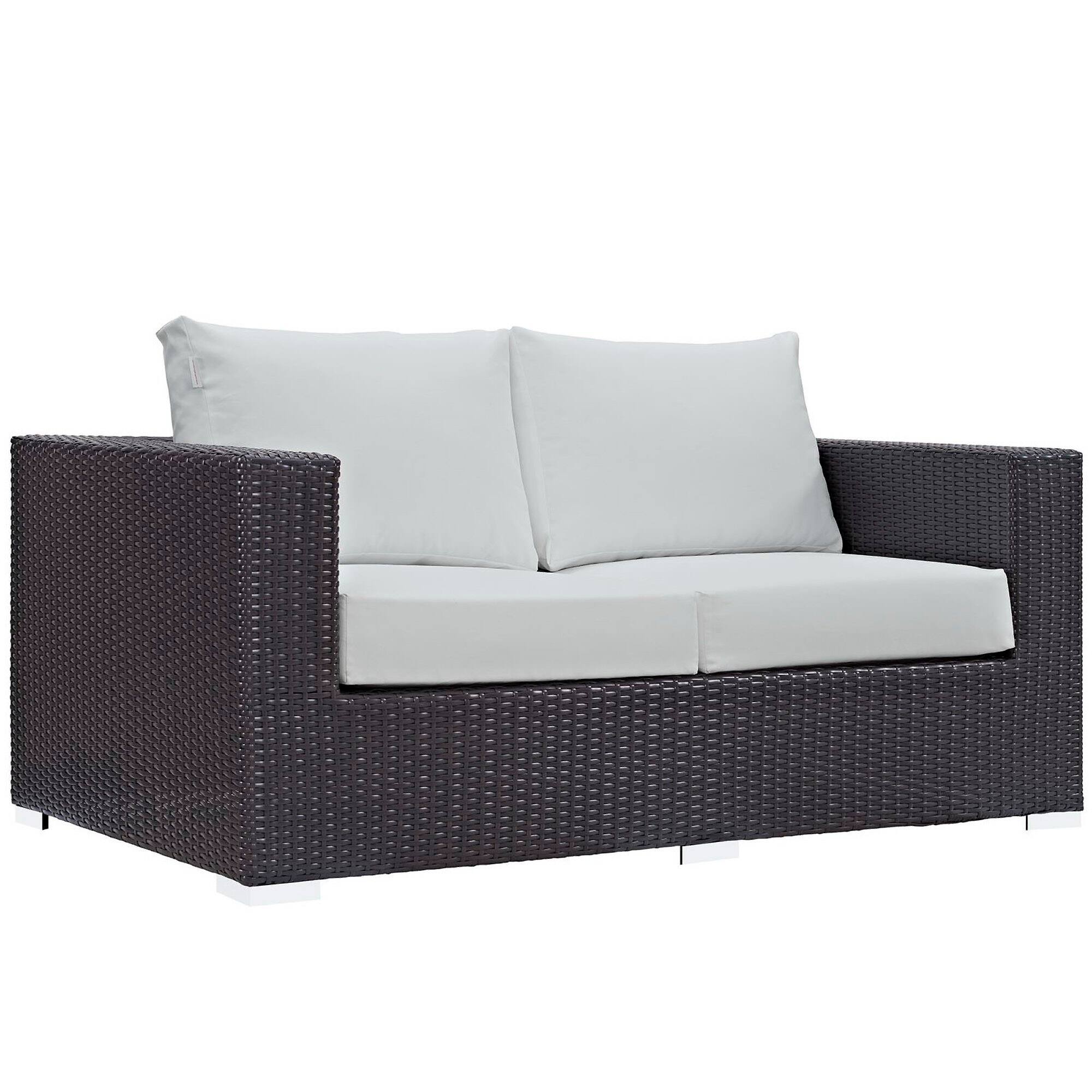 Angle. Modway - Convene Outdoor Patio Loveseat by Modway - Espresso White.