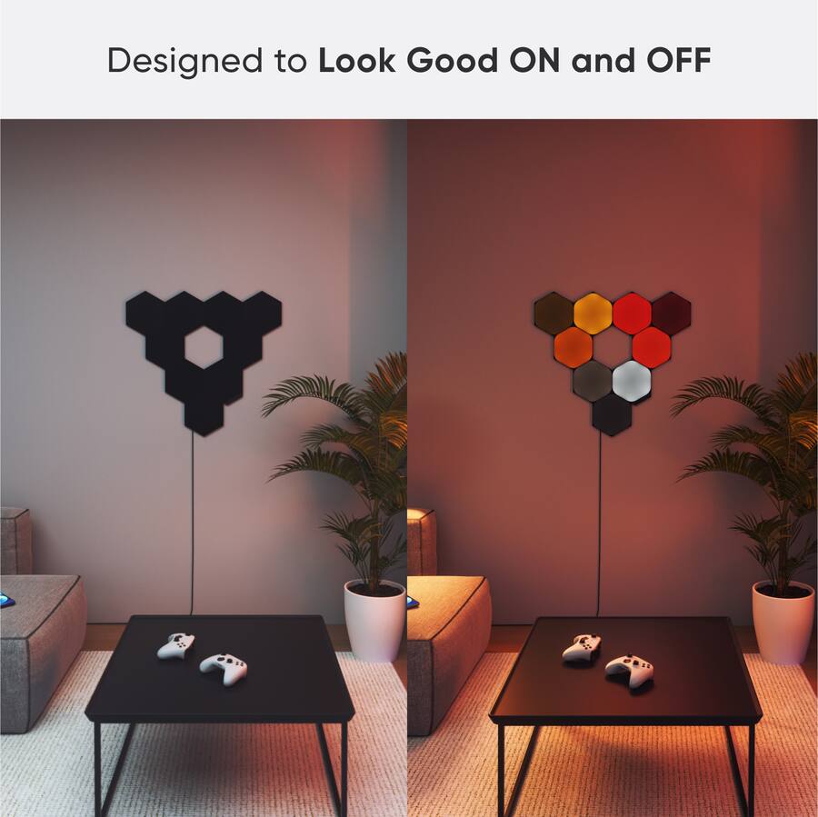 Nanoleaf Shapes Ultra Black Hexagons Smarter Kit (9 Panels Nanoleaf Shapes Ultra Black Hexagons Smarter Kit (9 Panels