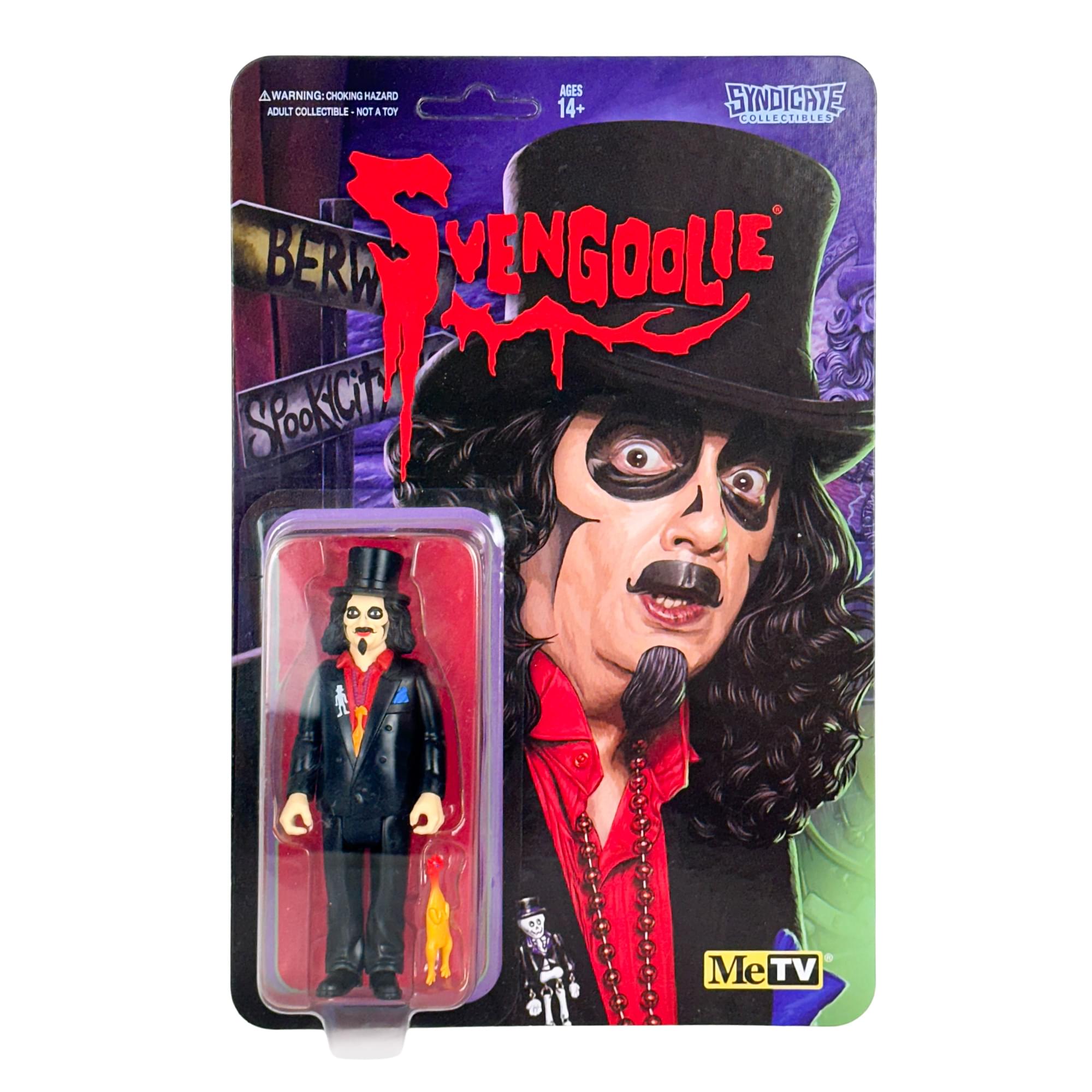 A WARNING: CHOKING HAZARD AGES ADULT COLLECTIBLE NOT A TOY 14+ SYNDICATE COLLECTIBLES BERW SpookCity Me TV