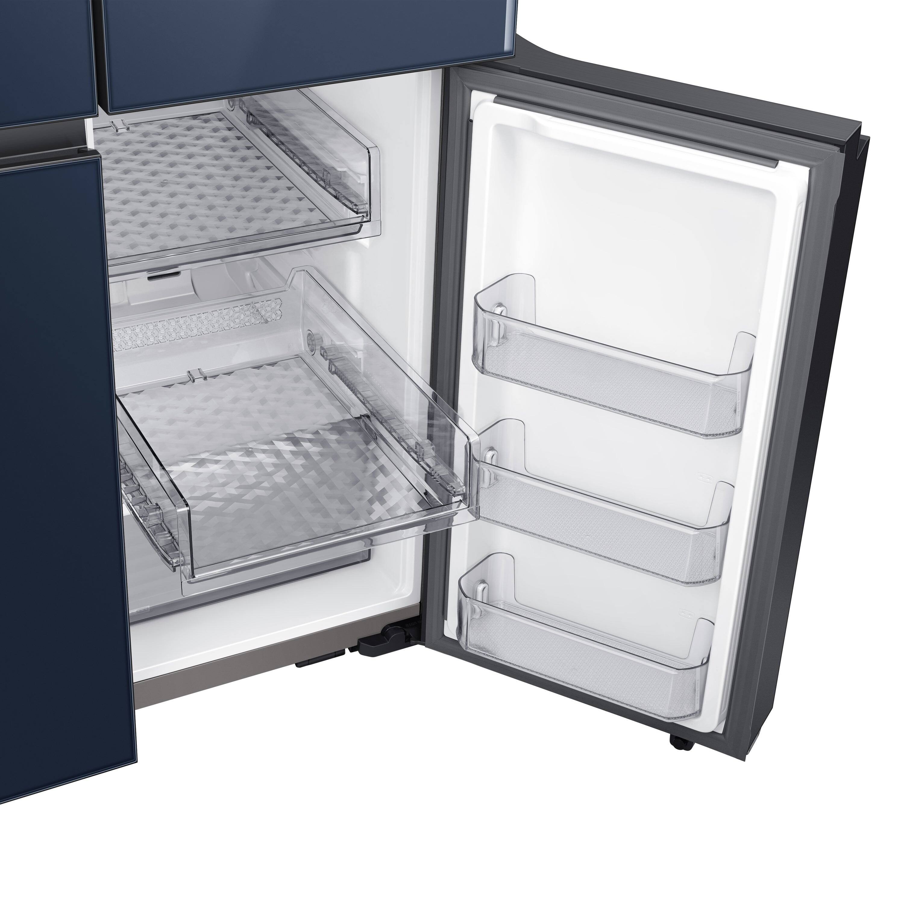 Alt View 18. Samsung - BESPOKE 29 cu. ft. 4-Door Flex French Door Smart Refrigerator with Customizable Panel Colors - Navy Glass.