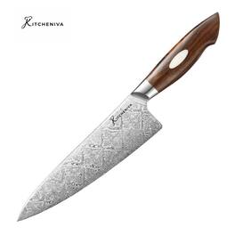 Kitcheniva - 8-Inch 110 Layer Dual Core Damascus Steel Chefs Knife with Iron Wood Handle