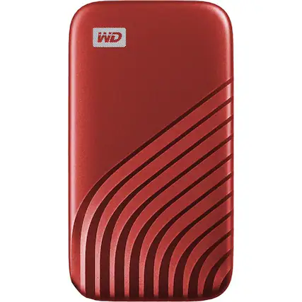 Front. SanDisk - WD My Passport WDBAGF0010BRD-WESN 1 TB Portable Solid State Drive - External - Red - USB 3.2 (Gen 2) Type C - 256-bit.