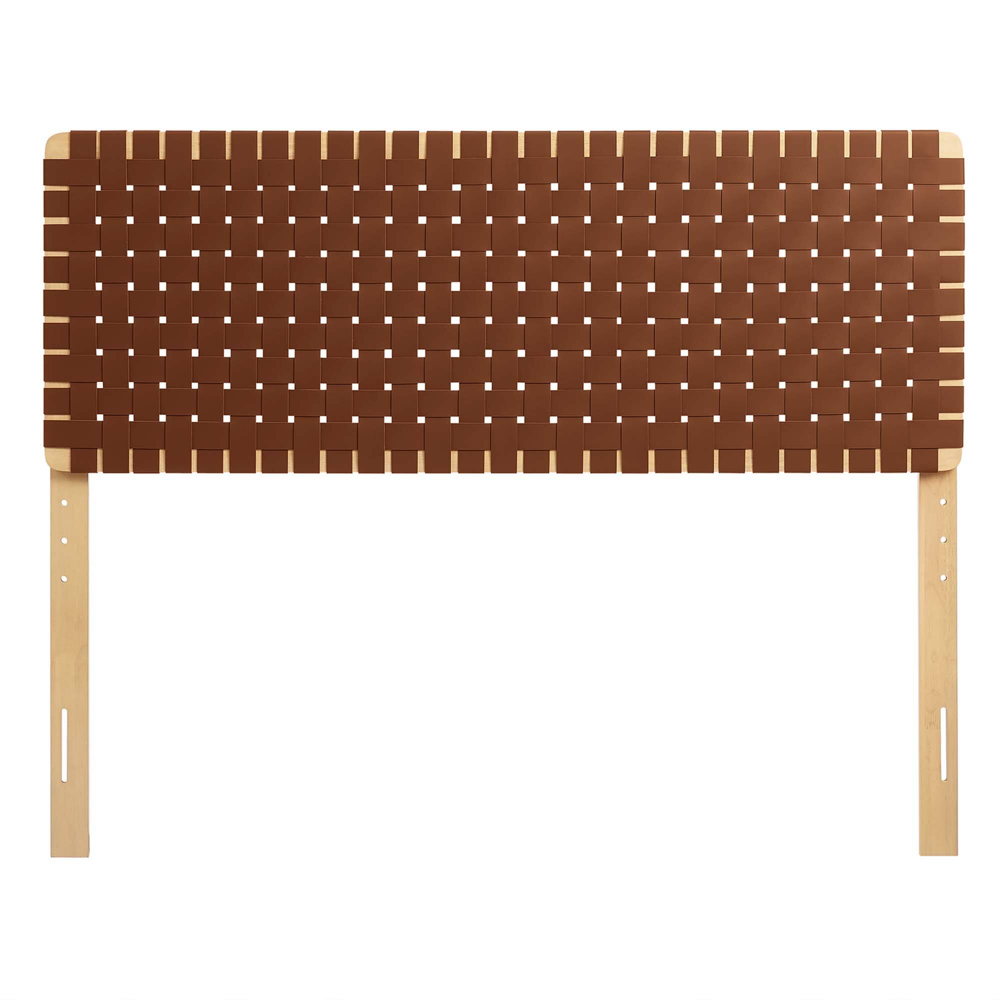 Back. Modway - Sparta Weave Vegan Leather Queen Headboard by Modway - Brown.
